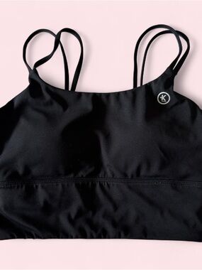 Kimith Black Double-Strap Sports Bra
